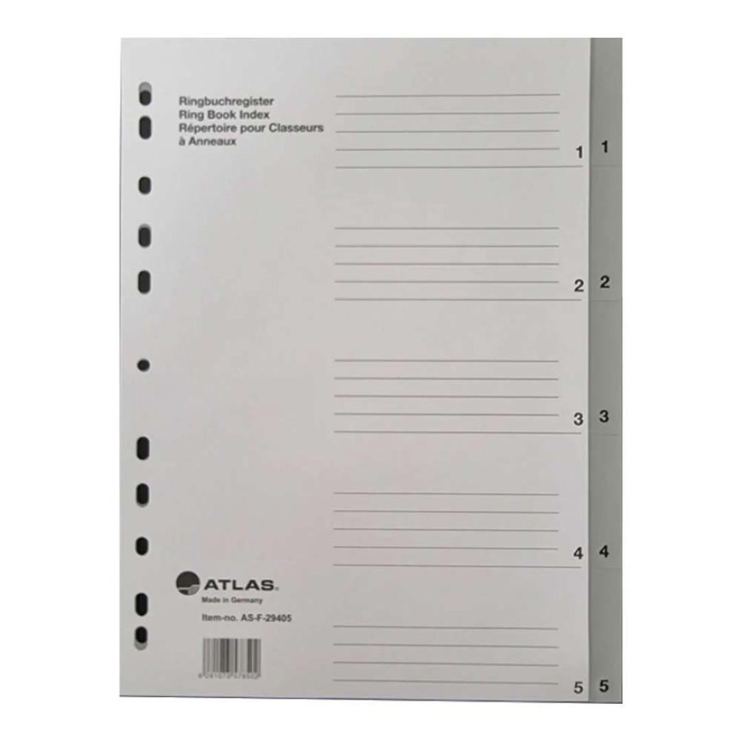 Atlas Plastic Divider A4  5col. Bx=50 AS-F28405